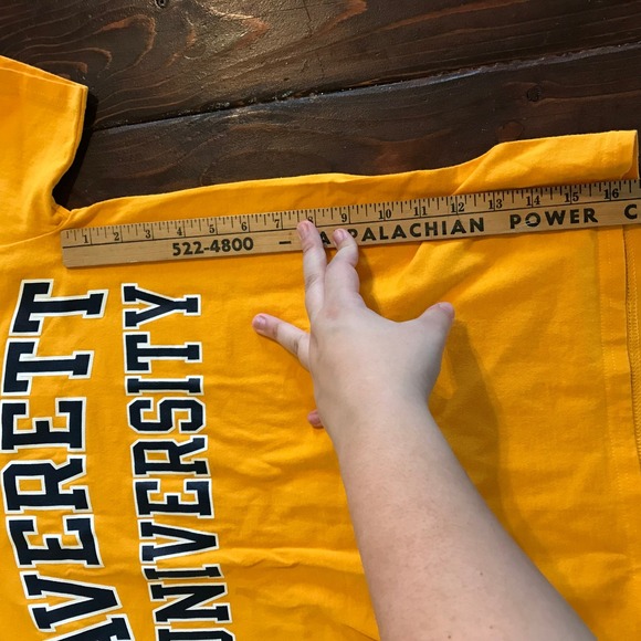 Champion Averett University T Shirt Yellow Short Sleeve Graphic Tee Size S - Picture 3 of 5